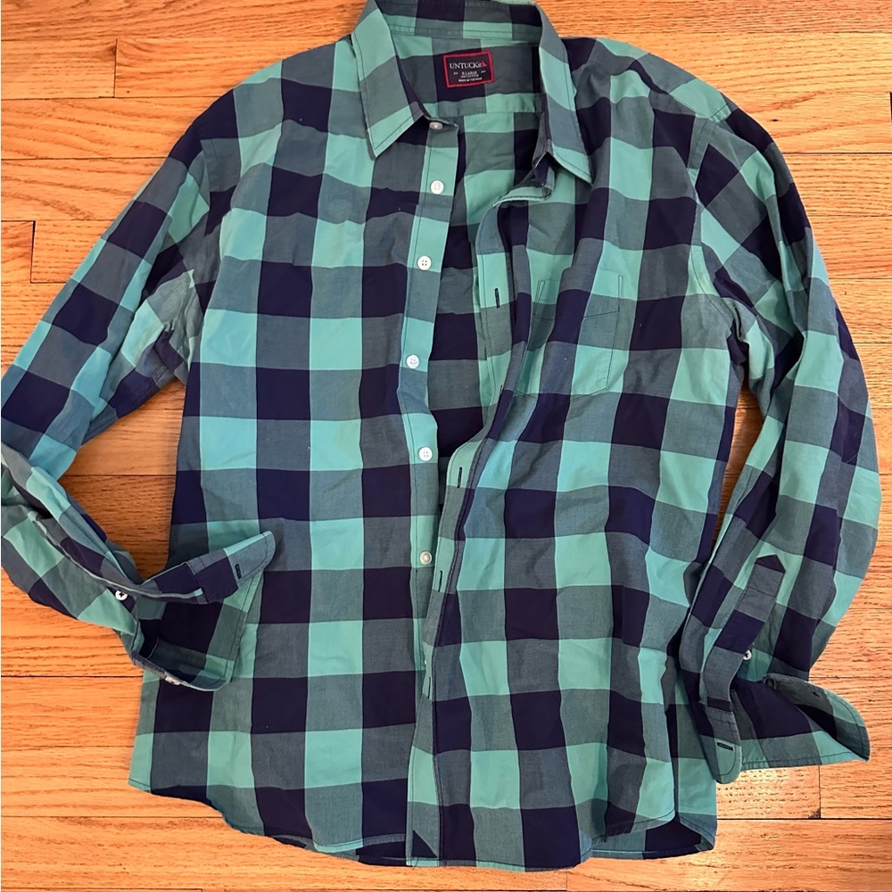 XL Button Down Poplin Check Shirt Untuck’d